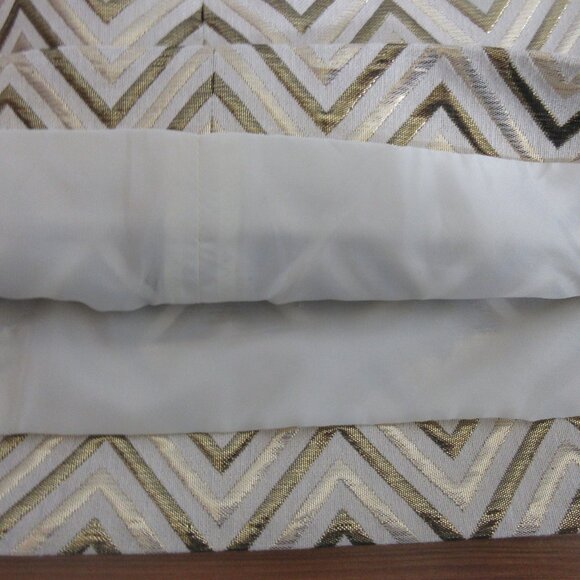 J Crew Mini Skirt Size 4 Gold Bronze Cream Metallic Herringbone Lined Party Club - Picture 5 of 7